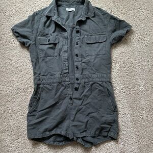 Outerknown Charcoal Button-Up Jumpsuit/Shortall